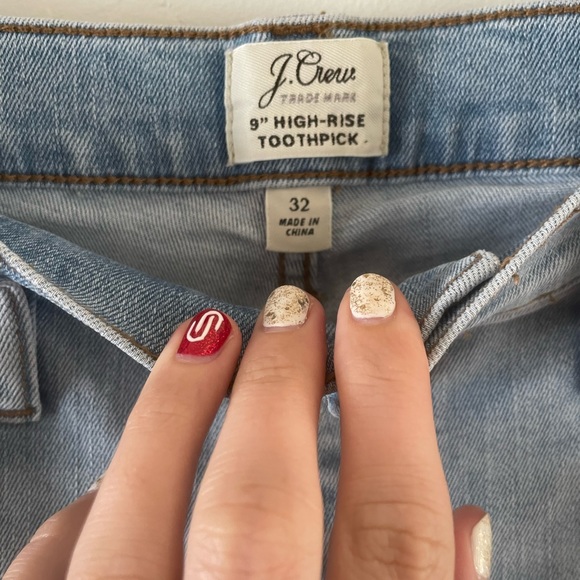 J. CREW 9” high-rise toothpick jeans sz 32 - Picture 3 of 3